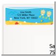 Under the Sea Twin Babies Snorkeling - Baby Shower Return Address Labels thumbnail