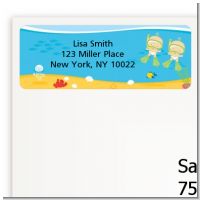 Under the Sea Twin Babies Snorkeling - Baby Shower Return Address Labels