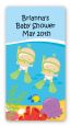 Under the Sea Twin Babies Snorkeling - Custom Rectangle Baby Shower Sticker/Labels thumbnail