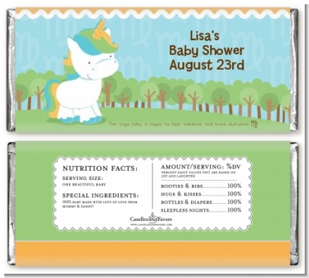 Unicorn | Virgo Horoscope - Personalized Baby Shower Candy Bar Wrappers