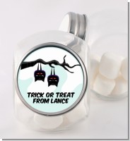 Upside Down Bats - Personalized Halloween Candy Jar