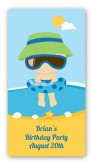 Beach Boy - Custom Rectangle Birthday Party Sticker/Labels