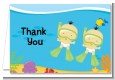 Under the Sea Asian Baby Twins Snorkeling - Baby Shower Thank You Cards thumbnail