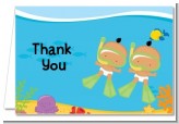 Under the Sea Hispanic Baby Twins Snorkeling - Baby Shower Thank You Cards