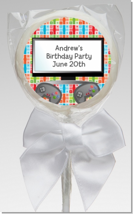 Video Game Time - Personalized Birthday Party Lollipop Favors