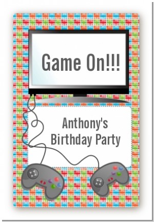 Video Game Time - Custom Large Rectangle Birthday Party Sticker/Labels