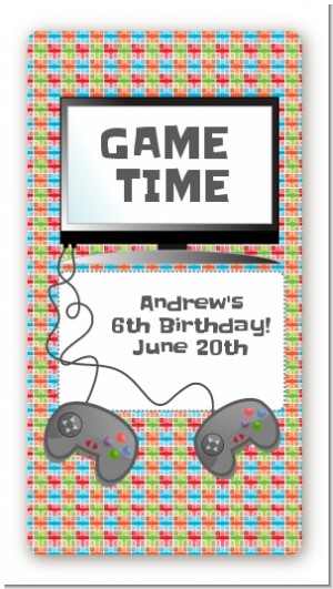 Video Game Time - Custom Rectangle Birthday Party Sticker/Labels