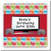Video Game Time - Square Personalized Birthday Party Sticker Labels