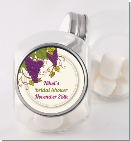 Vineyard Splash - Personalized Bridal Shower Candy Jar