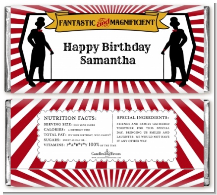 Vintage Magic - Personalized Birthday Party Candy Bar Wrappers
