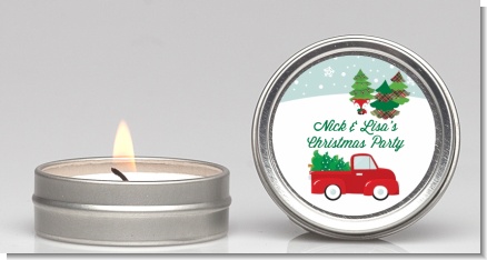 Vintage Red Truck With Tree - Christmas Candle Favors