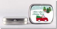 Vintage Red Truck With Tree - Personalized Christmas Mint Tins
