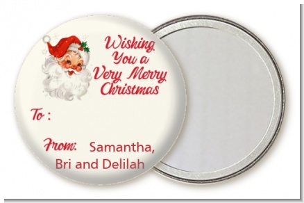 Vintage Santa - Personalized Christmas Pocket Mirror Favors