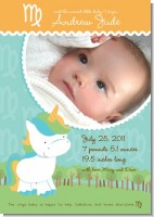 Unicorn | Virgo Horoscope - Birth Announcement Photo Card