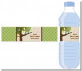 Owl - Look Whooo's Having A Baby - Personalized Baby Shower Water Bottle Labels