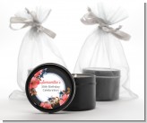 Watercolor Floral - Birthday Party Black Candle Tin Favors
