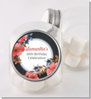 Watercolor Floral - Personalized Birthday Party Candy Jar