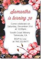 Watercolor Floral - Birthday Party Invitations