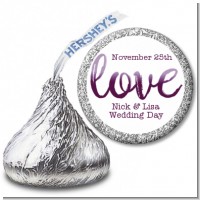 Watercolor LOVE - Hershey Kiss Bridal Shower Sticker Labels