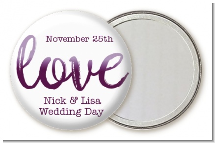 Watercolor LOVE - Personalized Bridal Shower Pocket Mirror Favors