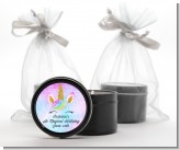 Watercolor Unicorn Head - Birthday Party Black Candle Tin Favors
