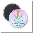 Watercolor Unicorn Head - Personalized Birthday Party Magnet Favors thumbnail