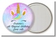 Watercolor Unicorn Head - Personalized Birthday Party Pocket Mirror Favors thumbnail