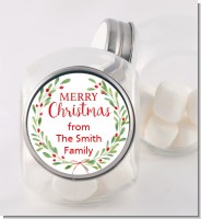 Watercolor Wreath - Personalized Christmas Candy Jar