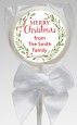 Watercolor Wreath - Personalized Christmas Lollipop Favors thumbnail
