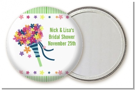 Wedding Bouquet - Personalized Bridal Shower Pocket Mirror Favors