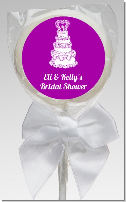 Wedding Cake - Personalized Bridal Shower Lollipop Favors