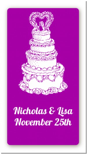 Wedding Cake - Custom Rectangle Bridal Shower Sticker/Labels