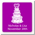 Wedding Cake - Square Personalized Bridal Shower Sticker Labels thumbnail