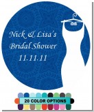 Custom Wedding Dress - Round Personalized Bridal Shower Sticker Labels
