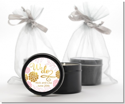 We Do - Bridal Shower Black Candle Tin Favors