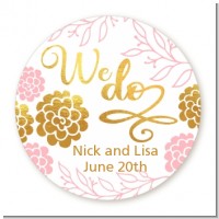 We Do - Round Personalized Bridal Shower Sticker Labels