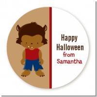 Werewolf - Round Personalized Halloween Sticker Labels