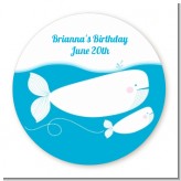 Whale Of A Good Time - Round Personalized Birthday Party Sticker Labels