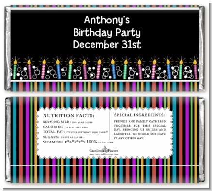 Birthday Wishes - Personalized Birthday Party Candy Bar Wrappers