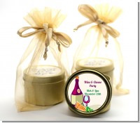 Wine & Cheese - Bridal Shower Gold Tin Candle Favors