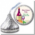 Wine & Cheese - Hershey Kiss Bridal Shower Sticker Labels thumbnail