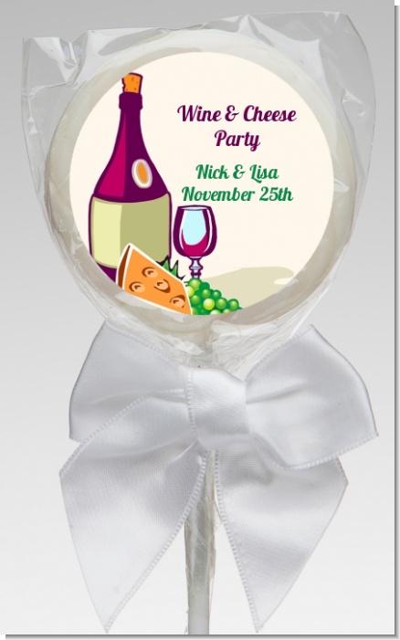 Wine & Cheese - Personalized Bridal Shower Lollipop Favors