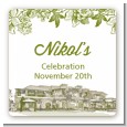 Winery - Square Personalized Bridal Shower Sticker Labels thumbnail