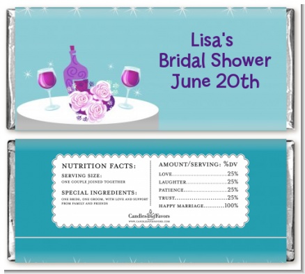 Wine Tasting Green - Personalized Bridal Shower Candy Bar Wrappers