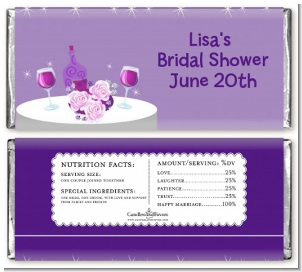 Wine Tasting - Personalized Bridal Shower Candy Bar Wrappers