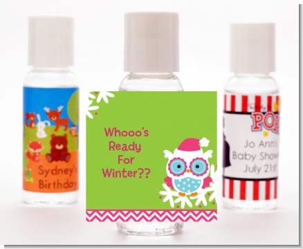 Winter Owl - Personalized Christmas Hand Sanitizers Favors