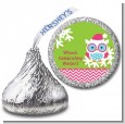 Winter Owl - Hershey Kiss Christmas Sticker Labels thumbnail
