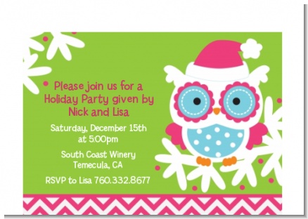 Winter Owl - Christmas Petite Invitations