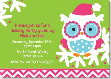 Winter Owl - Christmas Invitations