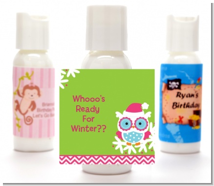 Winter Owl - Personalized Christmas Lotion Favors